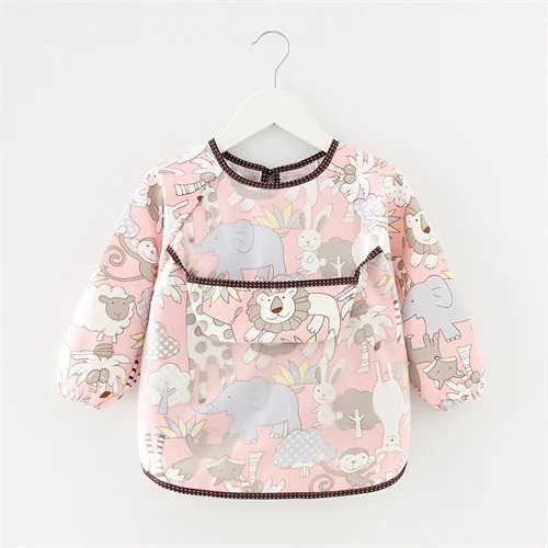 Long Sleeve Bib - Pink Lion