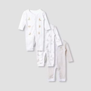Junior Bunny Prints Long Sleeve Sleepsuit